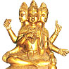 Golden Finish Brass Lord Dattatreya